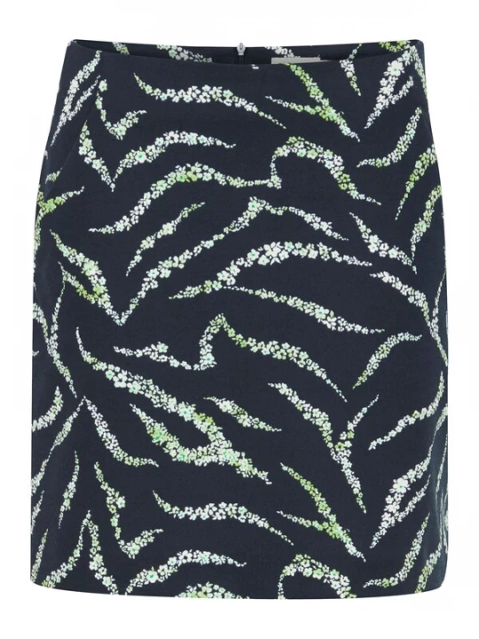 Foto van product ICHI Rok 'IHKate' nachtblauw / groen / wit