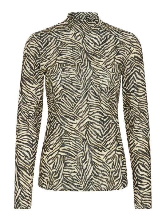 Foto van product ICHI Shirt 'IHLAVA' chamois / basaltgrijs / zwart
