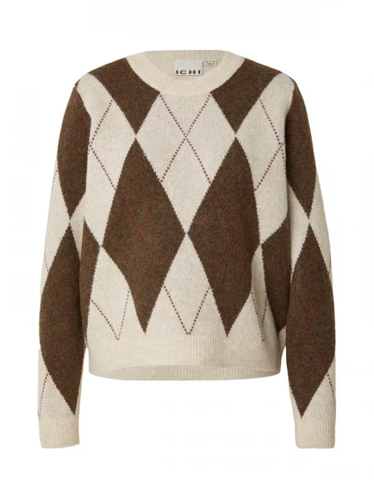Foto van product ICHI Trui beige / bruin