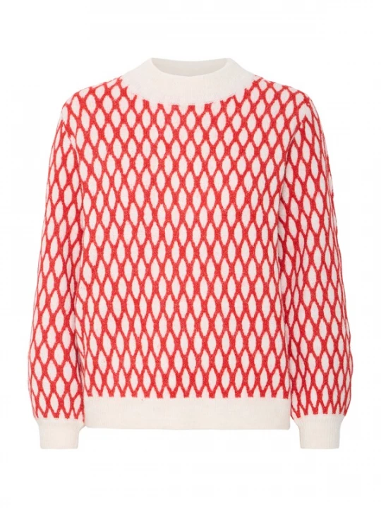 Foto van product ICHI Trui 'IH KAMARA' rood / wit