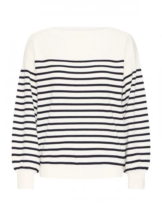 Foto van product ICHI Trui 'IHLULS' navy / wit