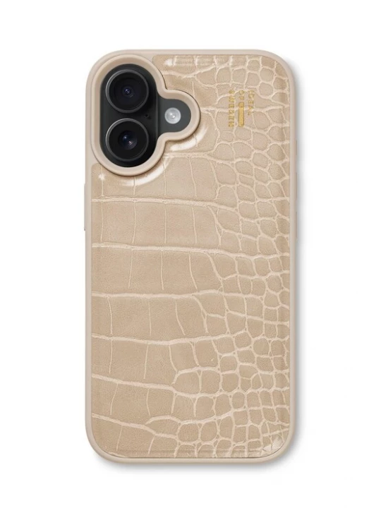 Foto van product iDeal of Sweden Smartphonehoesje 'iPhone 16' beige / goud