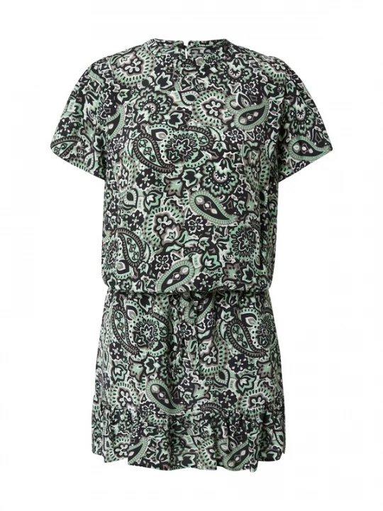 Foto van product IKKS Jurk 'ROB' stone grey / mintgroen / zwart / wit