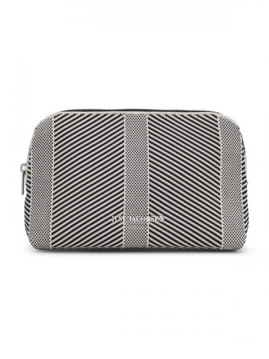Foto van product ILSE JACOBSEN Make up tas 'Knitty02' zwart / offwhite