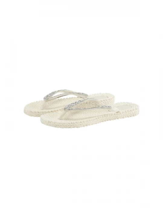 Foto van product ILSE JACOBSEN Teenslipper crème / zilver