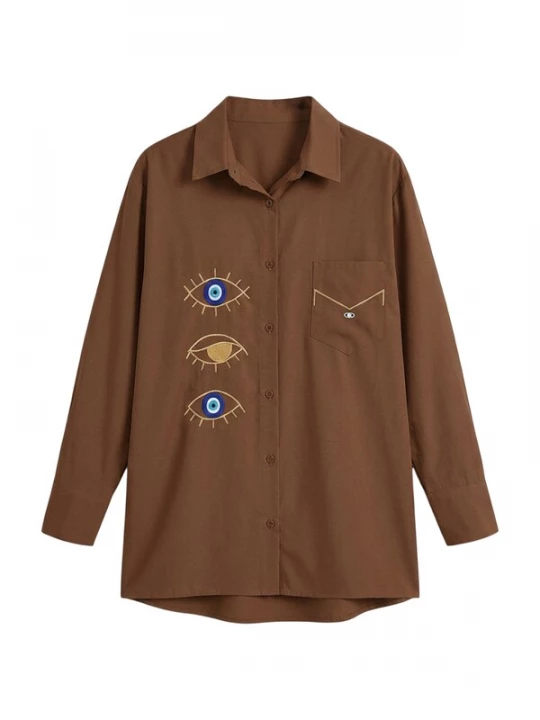 Foto van product Imily Bela Blouse blauw / bruin / geel / wit