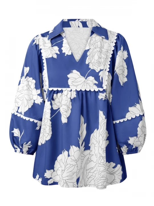 Foto van product Imily Bela Blouse blauw / donkergrijs / wit