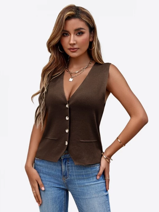 Foto van product Imily Bela Gebreide bodywarmer bruin