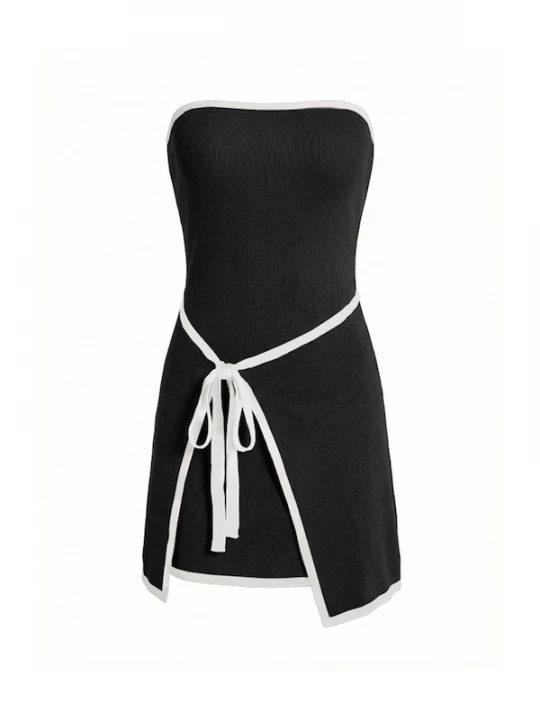 Foto van product Imily Bela Gebreide jurk zwart / wit