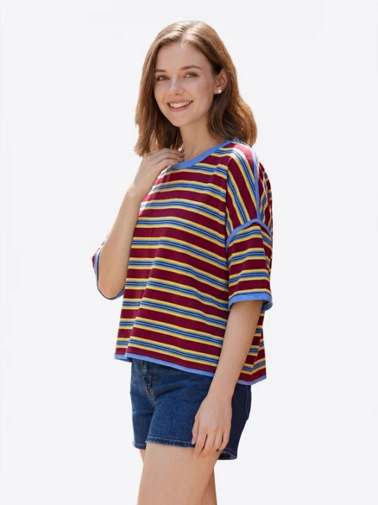 Foto van product Imily Bela Shirt blauw / goudgeel / bourgogne