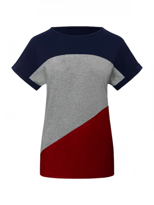Foto van product Imily Bela Shirt navy / grijs gemêleerd / kersrood