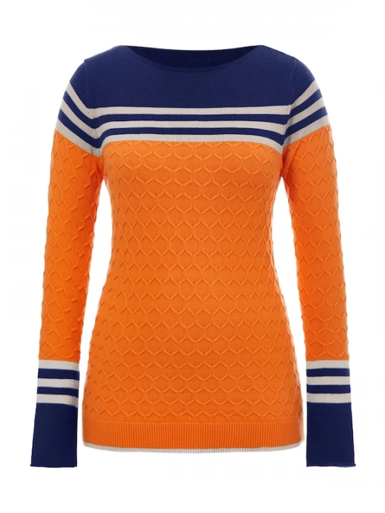Foto van product Imily Bela Trui taupe / marine / oranje