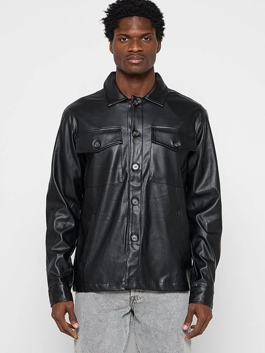 Foto van product Imitatieleren jas Brave Soul zwart