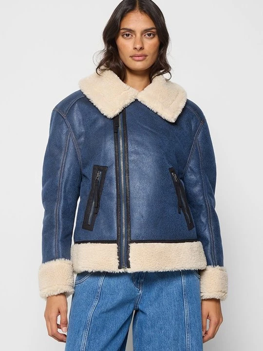 Foto van product Imitatieleren jas MUNTHE blauw