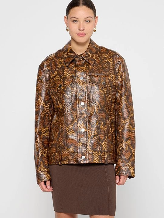 Foto van product Imitatieleren jas Nanushka bruin