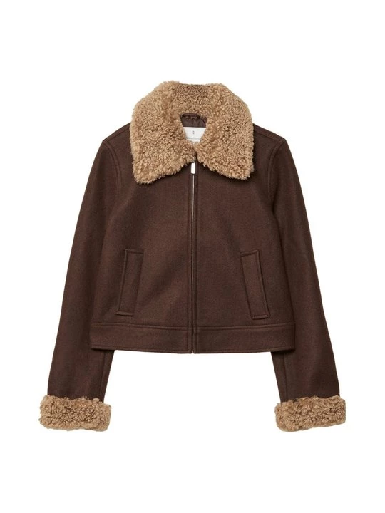 Foto van product Imitatieleren jas Stradivarius donkerbruin