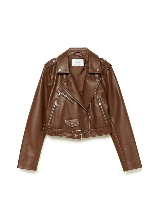 Foto van product Imitatieleren jas Stradivarius donkerbruin