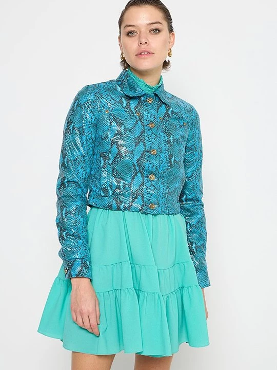 Foto van product Imitatieleren jas Versace Jeans Couture turquoise