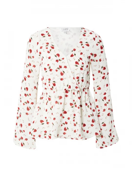 Foto van product In The Style Shirt 'JOSSA' olijfgroen / rood / wit