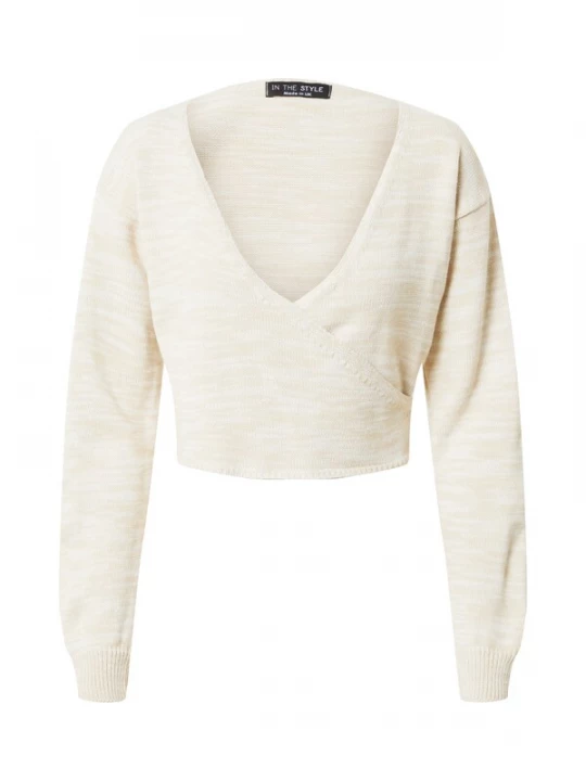 Foto van product In The Style Trui 'Saffron' beige gemêleerd