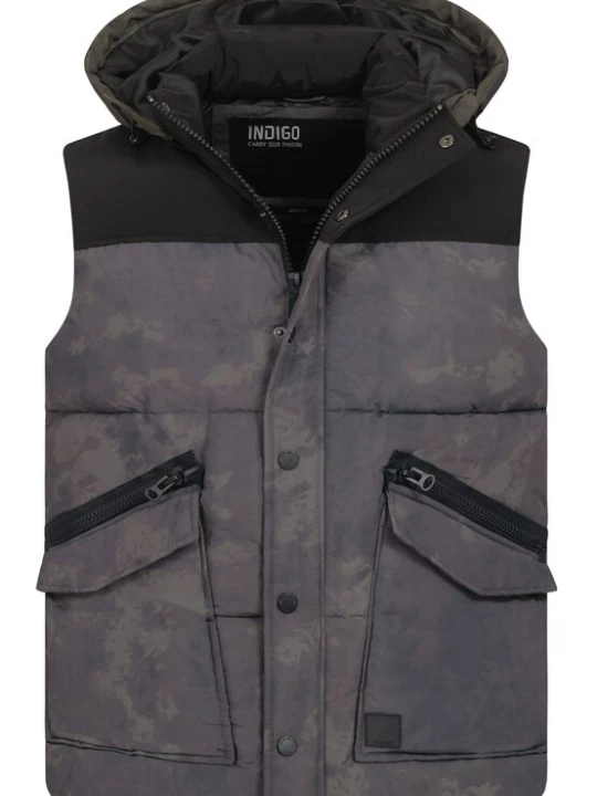 Foto van product INDICODE JEANS Bodywarmer ' Simmons ' grijs / groen