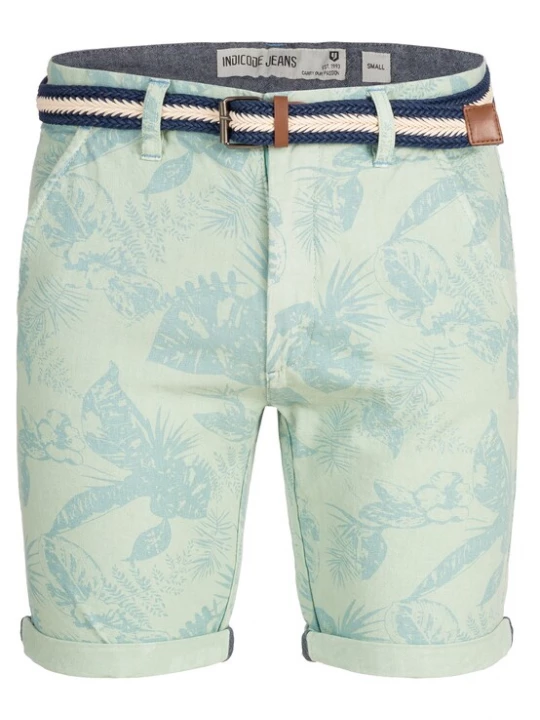 Foto van product INDICODE JEANS Broek 'Curtain' cyaan blauw / pastelgroen