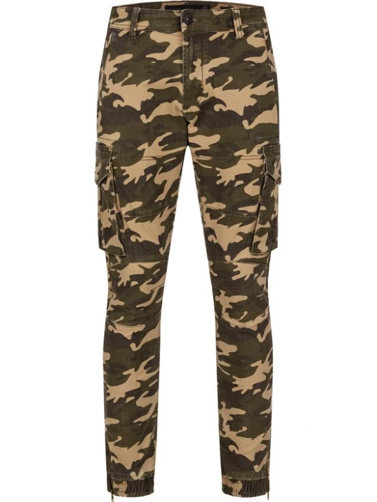 Foto van product INDICODE JEANS Cargobroek 'Alex' beige / groen / donkergroen