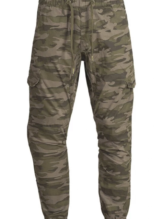 Foto van product INDICODE JEANS Cargobroek 'Levi' lichtbruin / kaki / donkergroen