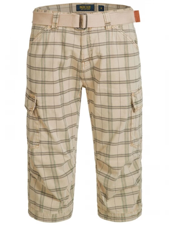 Foto van product INDICODE JEANS Cargojeans 'Nicolas Check' beige / donkergrijs
