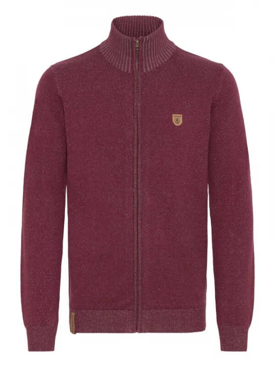 Foto van product INDICODE JEANS Gebreid vest 'Andy' bruin / wijnrood
