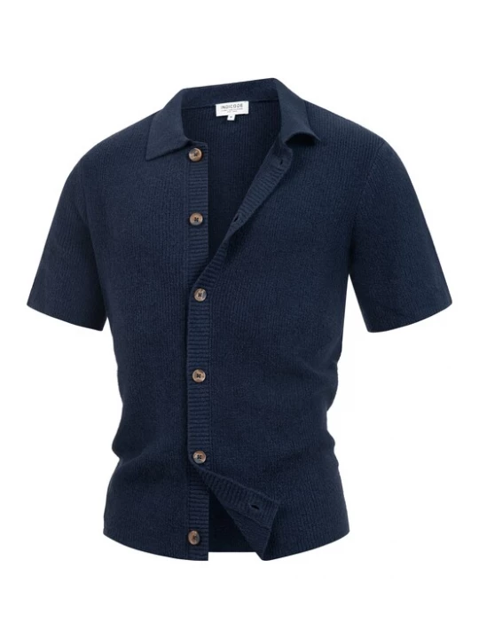 Foto van product INDICODE JEANS Gebreid vest 'Daxmark' donkerblauw