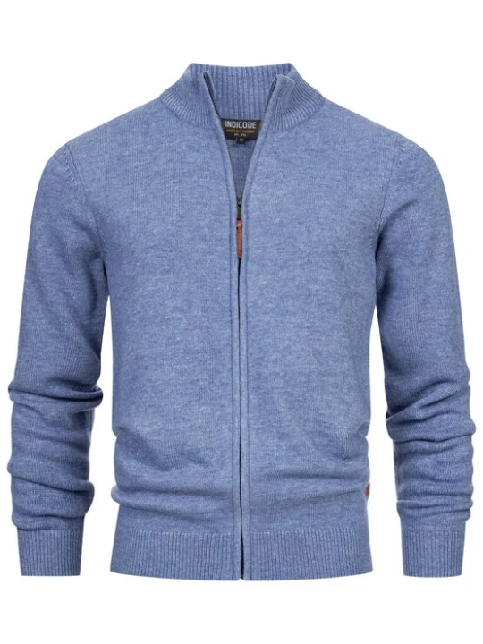 Foto van product INDICODE JEANS Gebreid vest 'Margous' blauw gemêleerd