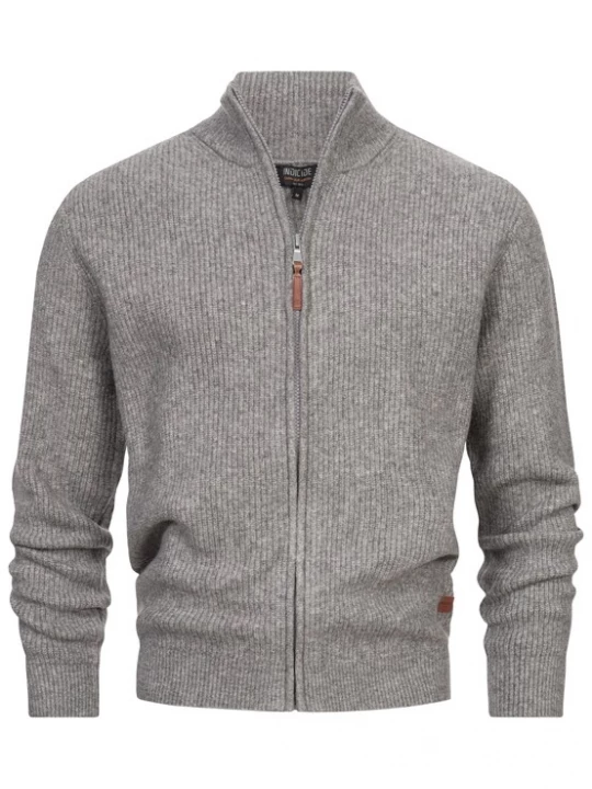 Foto van product INDICODE JEANS Gebreid vest 'Peace' grijs