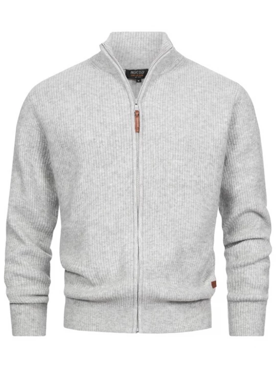 Foto van product INDICODE JEANS Gebreid vest 'Peace' grijs gemêleerd