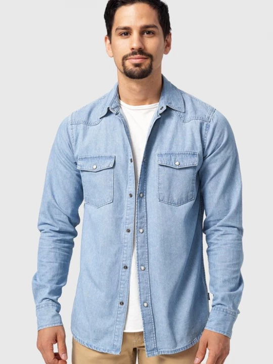 Foto van product INDICODE JEANS Overhemd blauw denim