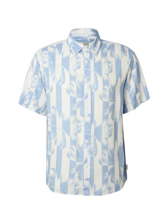 Foto van product INDICODE JEANS Overhemd 'Blocks' lichtblauw / offwhite