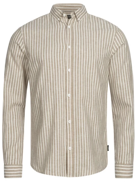 Foto van product INDICODE JEANS Overhemd 'Brayden' beige / wit