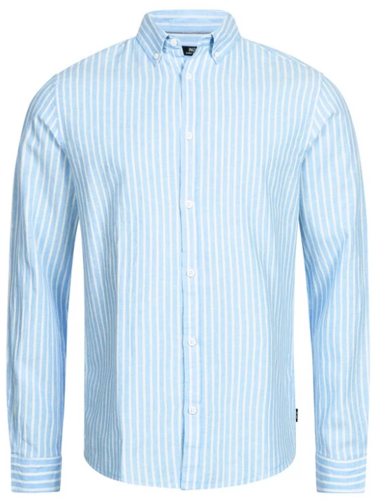 Foto van product INDICODE JEANS Overhemd 'Brayden' blauw / wit