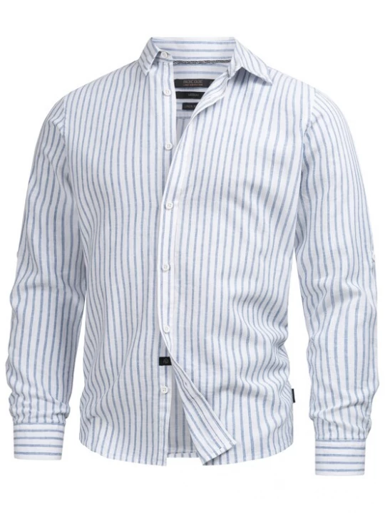 Foto van product INDICODE JEANS Overhemd 'Brayden' blauw / wit
