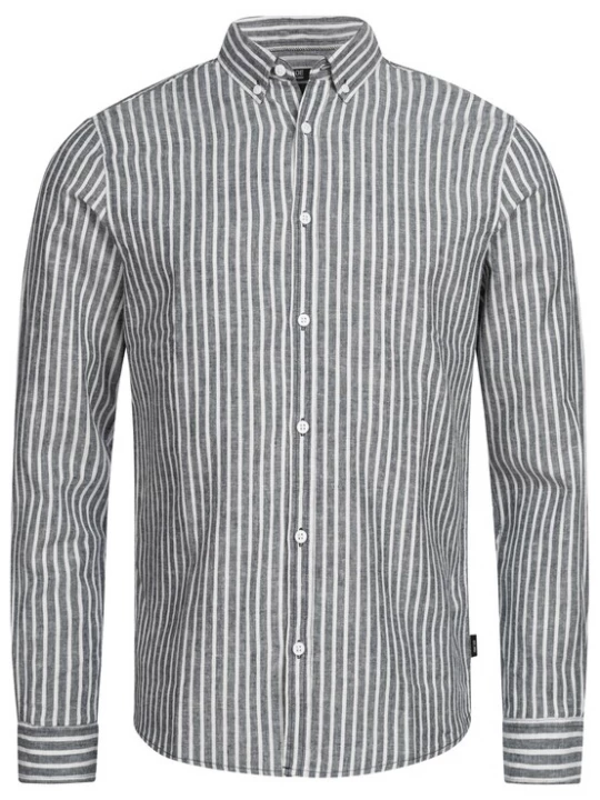 Foto van product INDICODE JEANS Overhemd 'Brayden' donkergrijs / wit