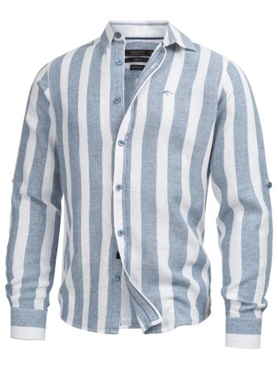 Foto van product INDICODE JEANS Overhemd 'Brayden' lichtblauw / wit
