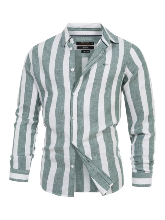 Foto van product INDICODE JEANS Overhemd 'Brayden' pastelgroen / wit