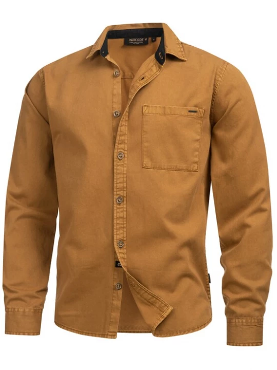 Foto van product INDICODE JEANS Overhemd 'Broidy' bruin