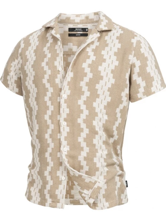 Foto van product INDICODE JEANS Overhemd 'Cosby' beige / wit