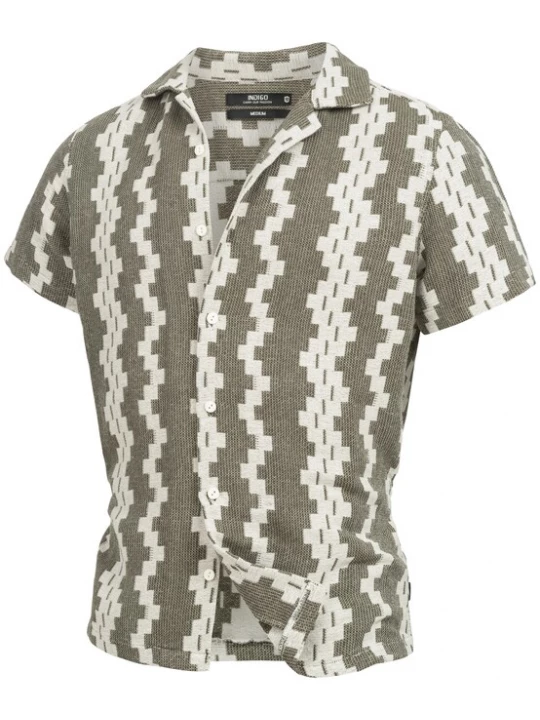 Foto van product INDICODE JEANS Overhemd 'Cosby' groen / wit