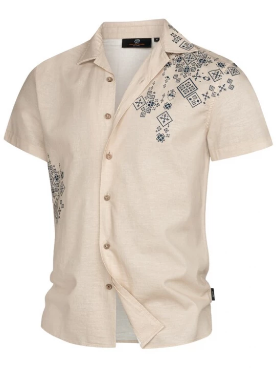 Foto van product INDICODE JEANS Overhemd 'Cotta' beige / blauw