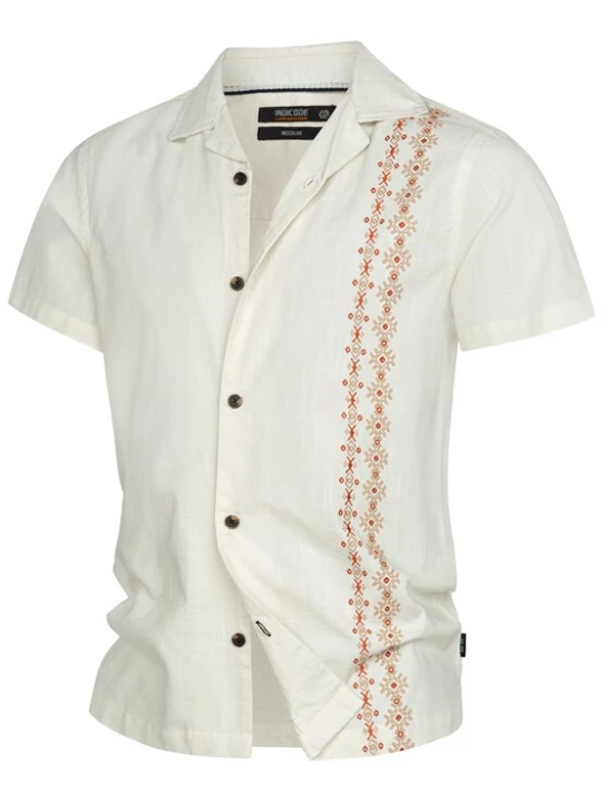 Foto van product INDICODE JEANS Overhemd 'Cotta' geel / rood / wit