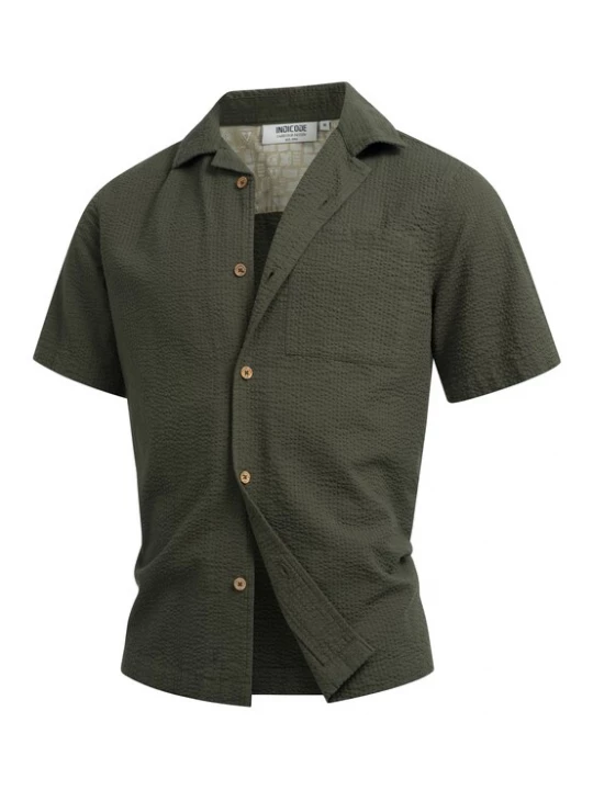 Foto van product INDICODE JEANS Overhemd 'Driller' donkergroen