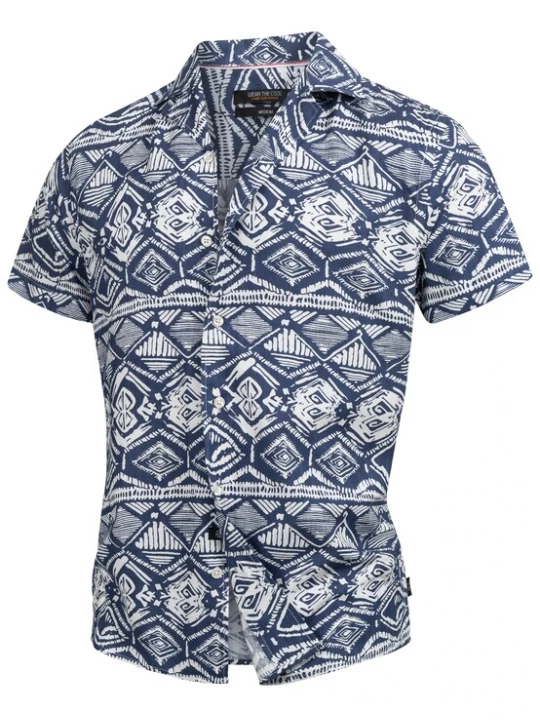 Foto van product INDICODE JEANS Overhemd 'Frey' navy / wit