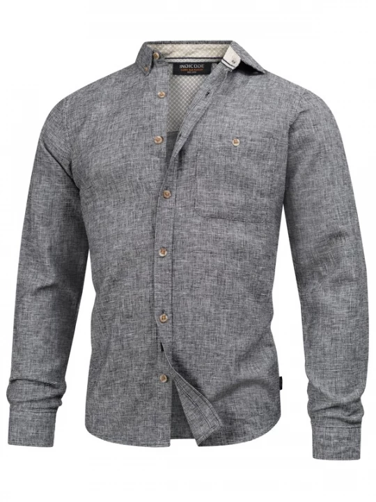 Foto van product INDICODE JEANS Overhemd grijs gemêleerd